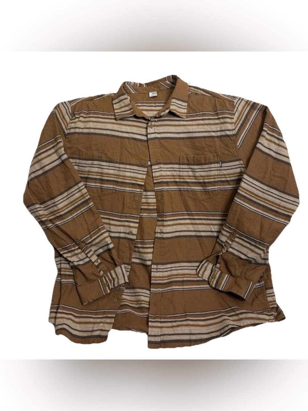 Hurley Men's Brushed Flannel Long Sleeve Button up Shirt Size 2XL Brown